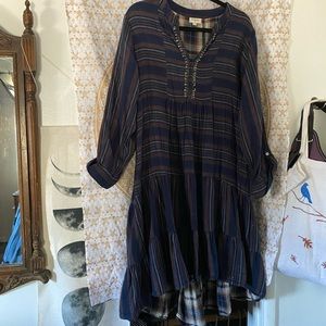 World market striped blue L/XL dress